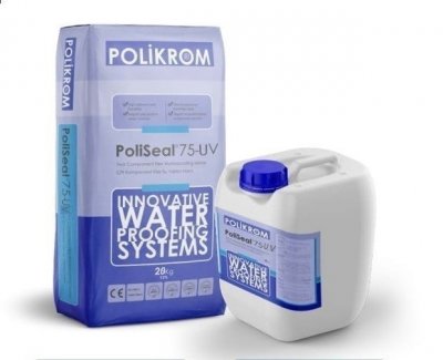 PoliSeal®75-UV,  Uv Dayanımlı, Çift Komponent Su Yalıtım Harcı