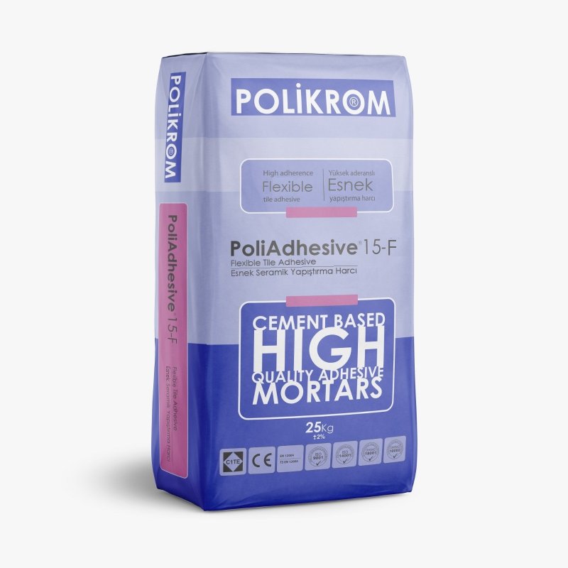 PoliAdhesive®15-F, Esnek Fayans Yapıştırma Harcı 